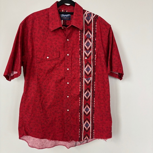 Vintage Wrangler Western Shirts Snap Down Short Sleeve Shirt size L/XL